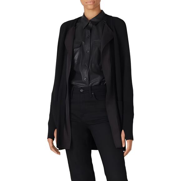 KF/KaufmanFranco Womens Quiet Luxury Minimalist Woven Wool Blend Cardigan Size S - Picture 1 of 6